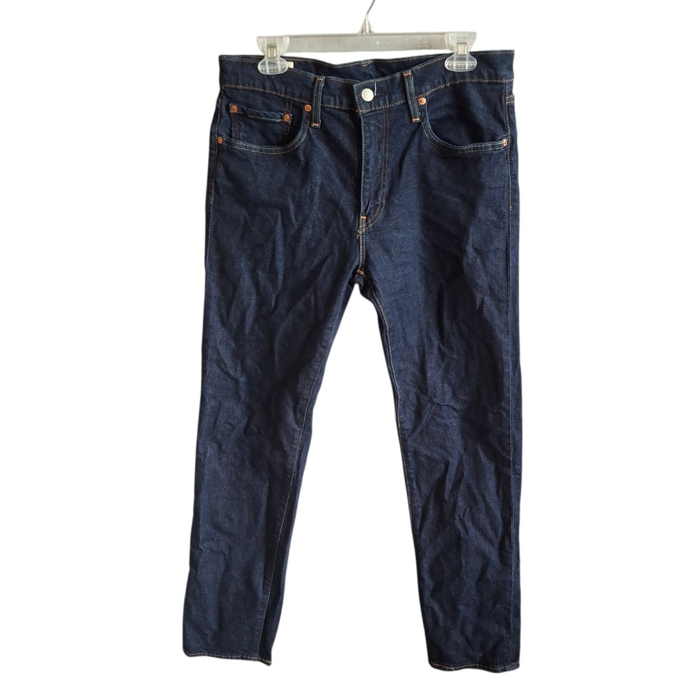 Levi's Premium 502 Jeans Mens 32x30 (Fit 32x30) Dark Blue Tapered Big E Stretch